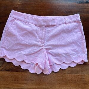 J. Crew Women’s Scalloped Hem Shorts Flat Front  Pink Size 10